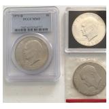 1971-D, 1971-S, 1976-D Eisenhower Dollars