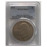 1971 MS64 Eisenhower Silver Dollar