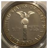 1989 Proof Proclaiming Democracy Silver Dollar