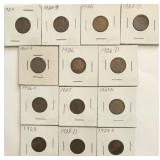 (13) Lincoln Cents