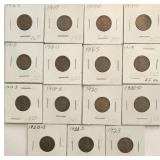 (15) Lincoln Cents