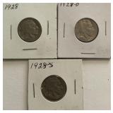 1928-P/D/S Buffalo Nickels
