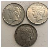 1924, 1925, & 1926-S Peace Dollars