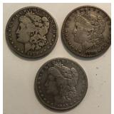 (3) Circulated Morgan Dollars
