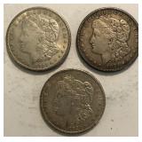 (3) Circulated Morgan Dollars