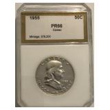 1955 PR 66 Franklin Half Dollar