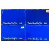 (3) 1968 & (1) 1969 Proof Sets