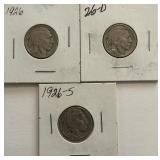 1926-P/D/S Buffalo Nickels