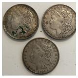 (3) Circulated Morgan Dollars
