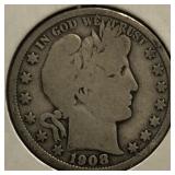 1908-S Barber Half Dollar
