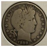 1908-O Barber Half Dollar
