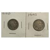 1919-D & 1919-S Buffalo Nickels