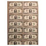 (14) Crisp 1976 $2 Bills