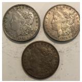 (3) Circulated Morgan Dollars
