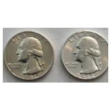 1961-D & 1962 Washington Quarters
