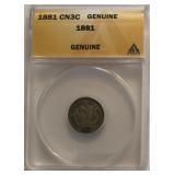 1881 Nickel Three-Cent Piece