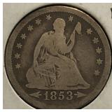 1853 Seated Liberty Quarter