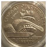2000 Library of Congress Proof Silver Dollar