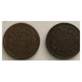 1866 & 1868 Two Cent Piece