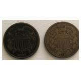1864 & 1865 Two Cent Pieces