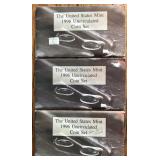 (3) 1996 Mint Sets with Extra Dime