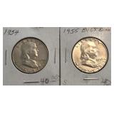 1954 & 1955 Franklin Halves
