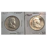 1957 & 1960 Franklin Halves