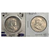 1952 & 1953-D Franklin Halves