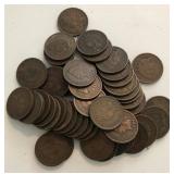(50) Indian Head Cents