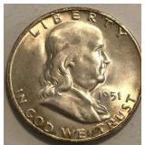 1951-S Franklin Half Dollar