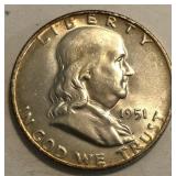 1951-D Franklin Half Dollar
