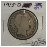 1915-D Barber Half Dollar