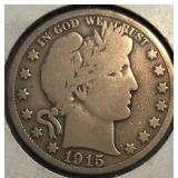 1915-S Barber Half Dollar