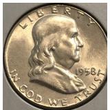1958  Franklin Half Dollar