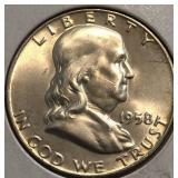 1958-D Franklin Half Dollar
