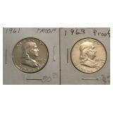 1961 & 1963 Franklin Halves