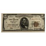 1929 $5 National Currency, Kansas City, Missouri