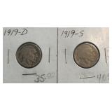 1919-D & 1919-S Buffalo Nickels