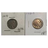 1918 & 1918-S Buffalo Nickels