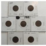 (2) Indian Head & (5) Lincoln Cents