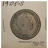 1905-S Barber Half Dollar