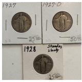 (3) Standing Liberty Quarters