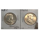 1963 & 1963-D Franklin Halves