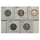 (5) Washington Quarters
