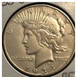 1935-S (4 Rays) Peace Dollar