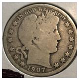 1907-D Barber Half Dollar