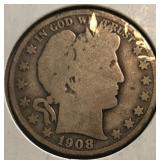 1908-O Barber Half Dollar
