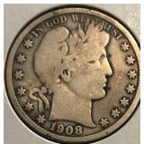 1908 Barber Half Dollar