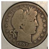 1907 Barber Half Dollar