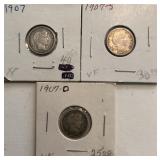 (3) Barber Dimes
